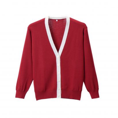 抗ピル(毛玉防止加工)配色カーディガン　選べる11色　日本製