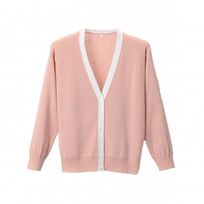 抗ピル(毛玉防止加工)配色カーディガン　選べる11色　日本製