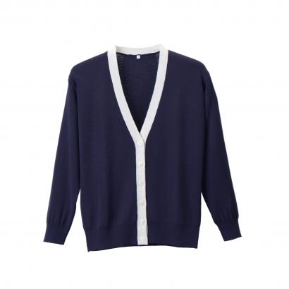 抗ピル(毛玉防止加工)配色カーディガン　選べる11色　日本製