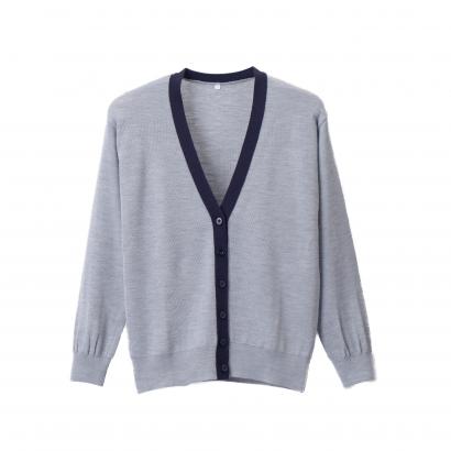 抗ピル(毛玉防止加工)配色カーディガン　選べる11色　日本製