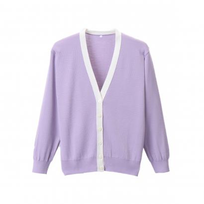 抗ピル(毛玉防止加工)配色カーディガン　選べる11色　日本製