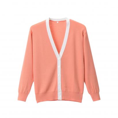 抗ピル(毛玉防止加工)配色カーディガン　選べる11色　日本製