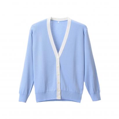 抗ピル(毛玉防止加工)配色カーディガン　選べる11色　日本製