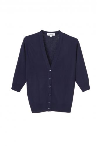 抗ピル(毛玉防止加工)七分袖カーディガン　選べる7色　日本製