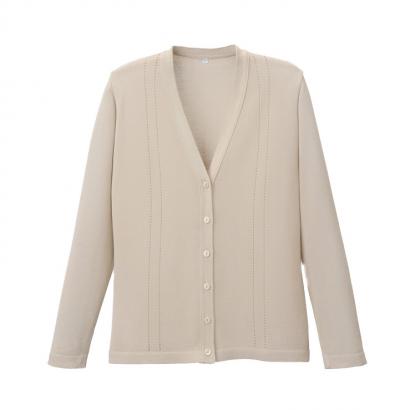 綿混透かし編サマーカーディガン　選べる5色　日本製