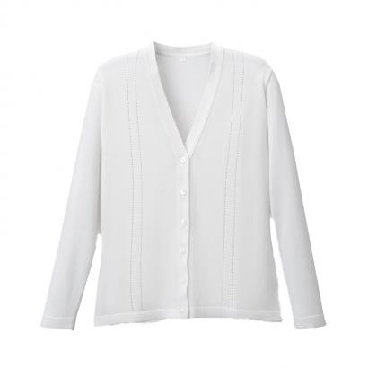 綿混透かし編サマーカーディガン　選べる5色　日本製